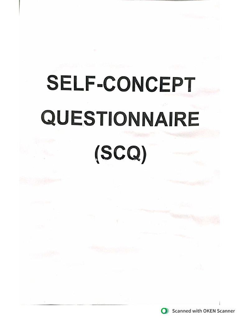 Self Concept Questionnaire | PDF