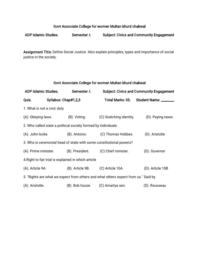 Assignment+ Quiz | PDF