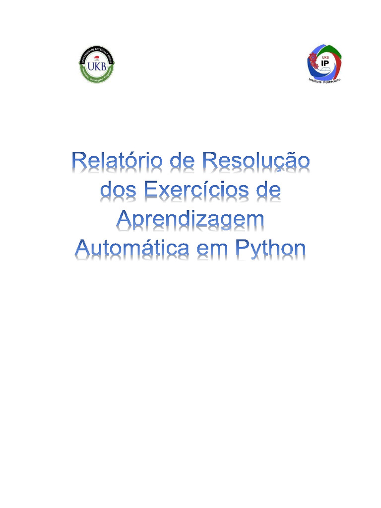 Relatório de Exercícios em Aprendizagem Automática | PDF | Python ...