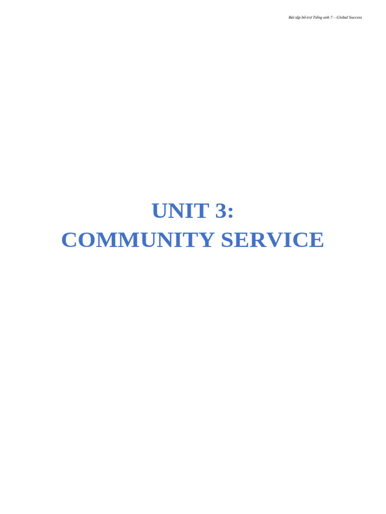 UNIT 3-Community Service | PDF