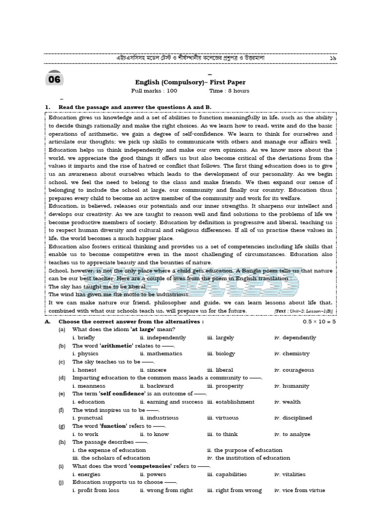 English Questions Bank 1 306 19 | PDF | Cognition | Learning
