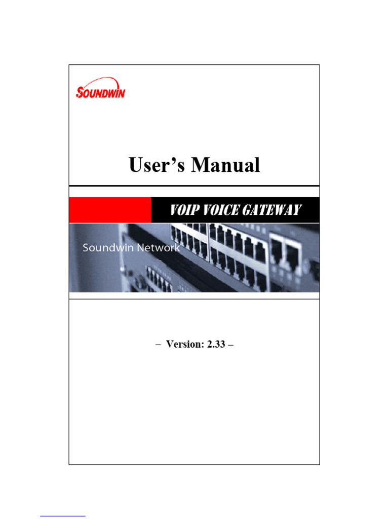 VoIP Gateway User Manual v2.33 | PDF | Computer Network | Voice Over Ip