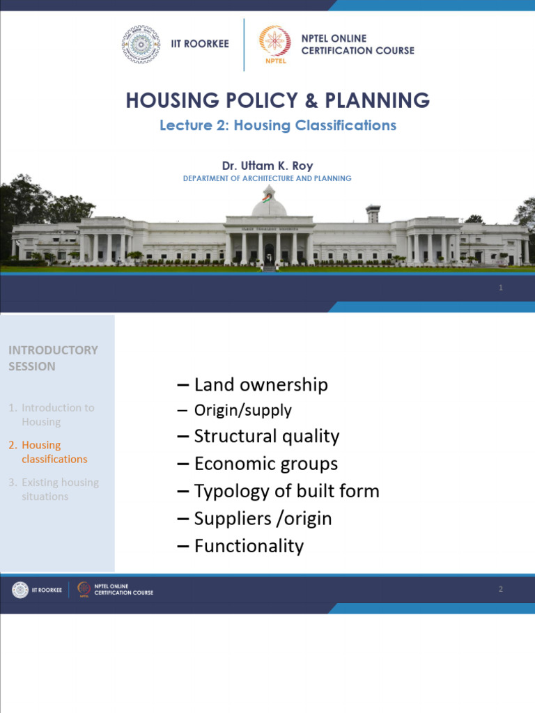 Housing Classifications Overview | PDF | Planning | Residential Buildings
