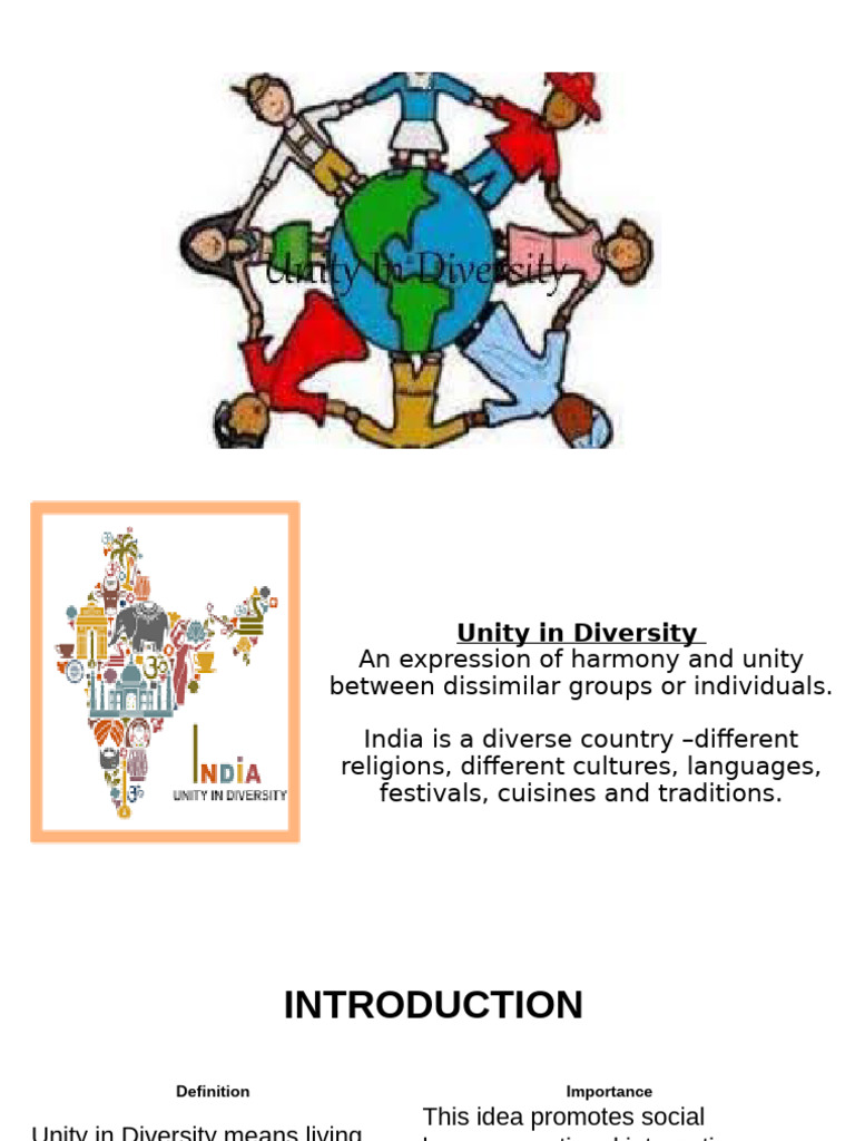 Unity in Diversity: India's Cultural Harmony | PDF | Multiculturalism