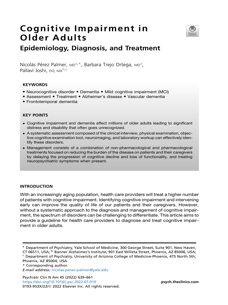 Guidelines for Cognitive Impairment Care | PDF