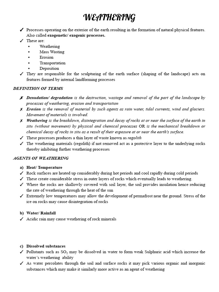 Weathering | PDF | Weathering | Rock (Geology)