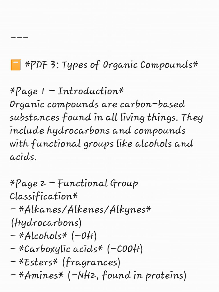 Type of Organic Compund | PDF