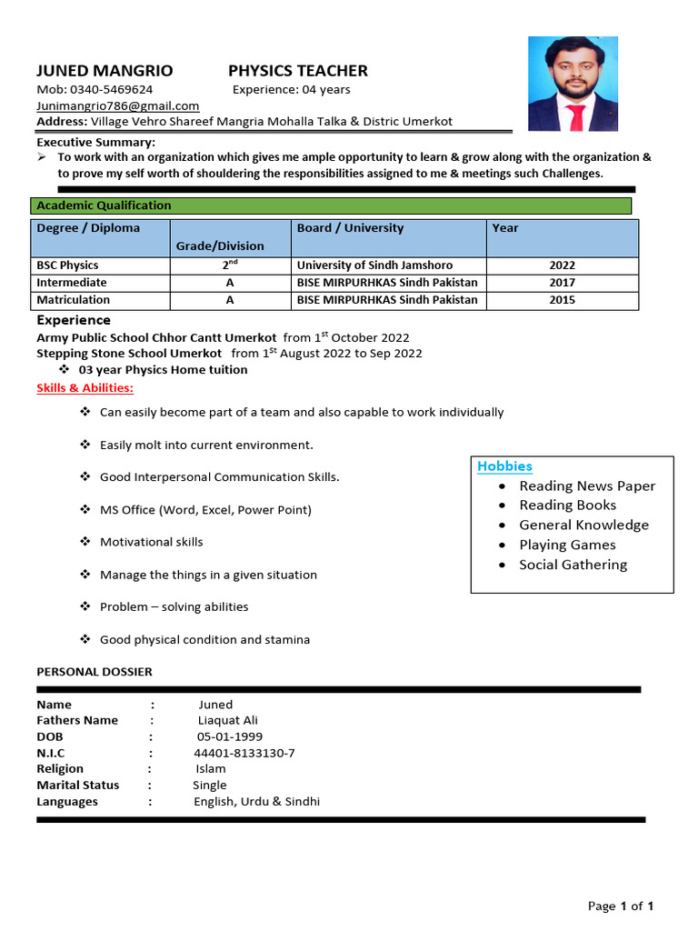 MR Juned Mangrio - July-2023 | PDF
