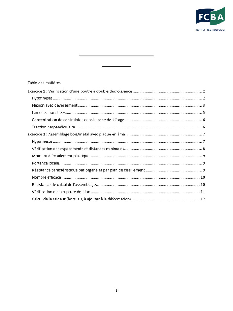 Calculs Eurocode 5 : Structures en Bois | PDF | Flexion (matériau ...