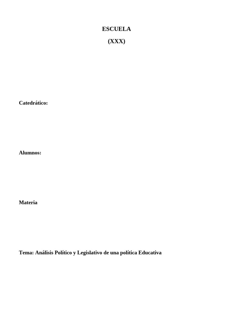 Análisis de la Política Educativa en México | PDF | Educación de la ...
