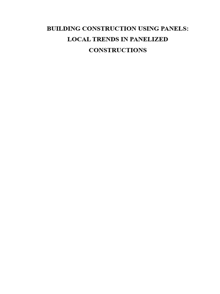 Local Trends in Panelized Construction | PDF