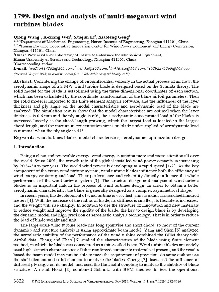 Design of 2 MW Wind Turbine Blades | PDF | Airfoil | Wind Turbine