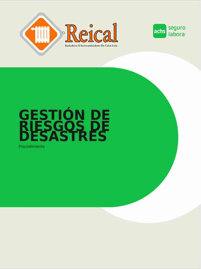 Procedimiento de Gestión de Riesgos de Desastres | PDF | Riesgo ...