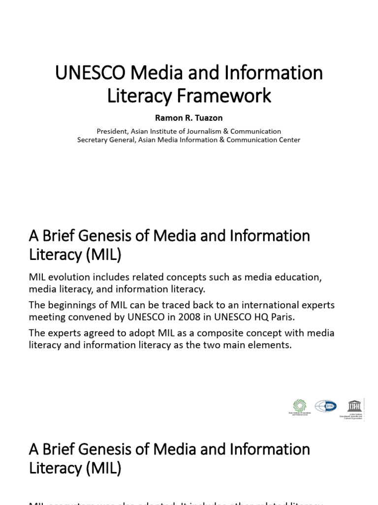 UNESCO Media and Information Literacy Framework and Recent Initiatives ...