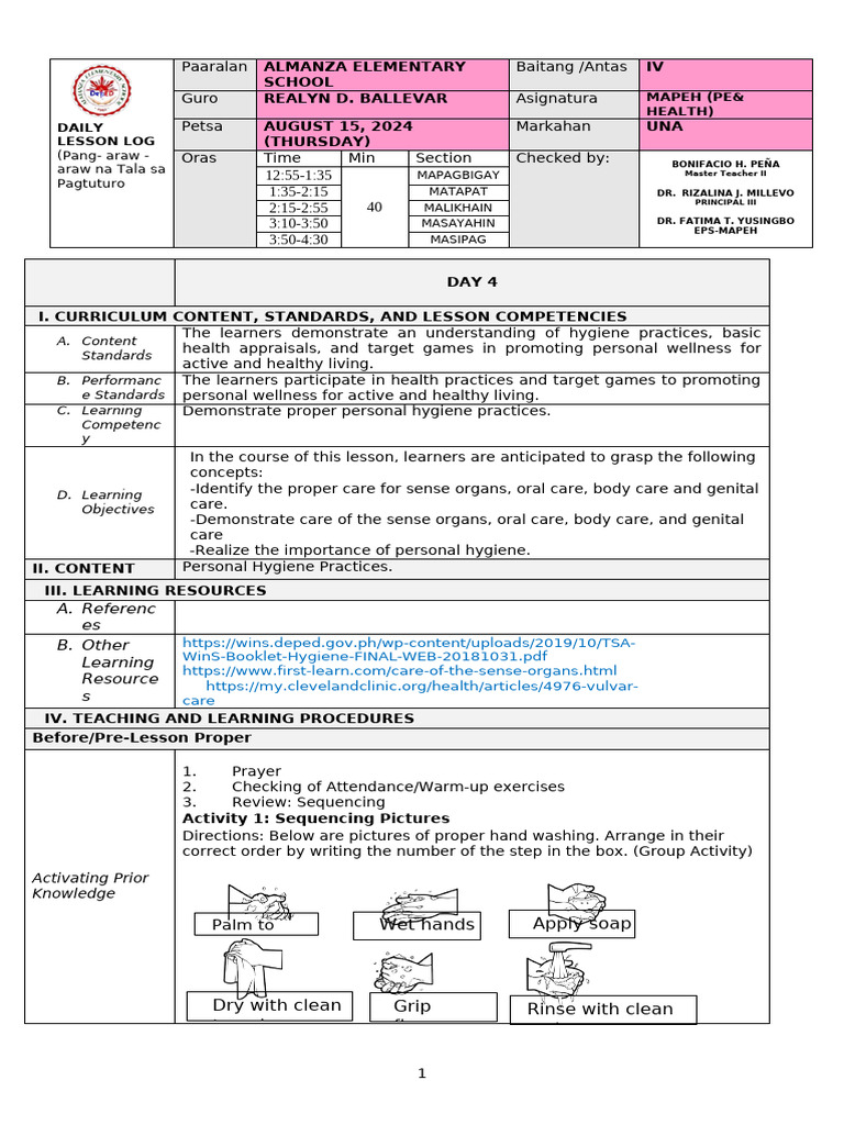 Pe & Health Week 3 Day 3-4 | PDF | Oral Hygiene