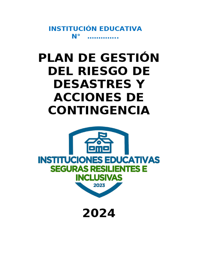 4.0 PGRD Ie 2024 | PDF | Riesgo | Presupuesto