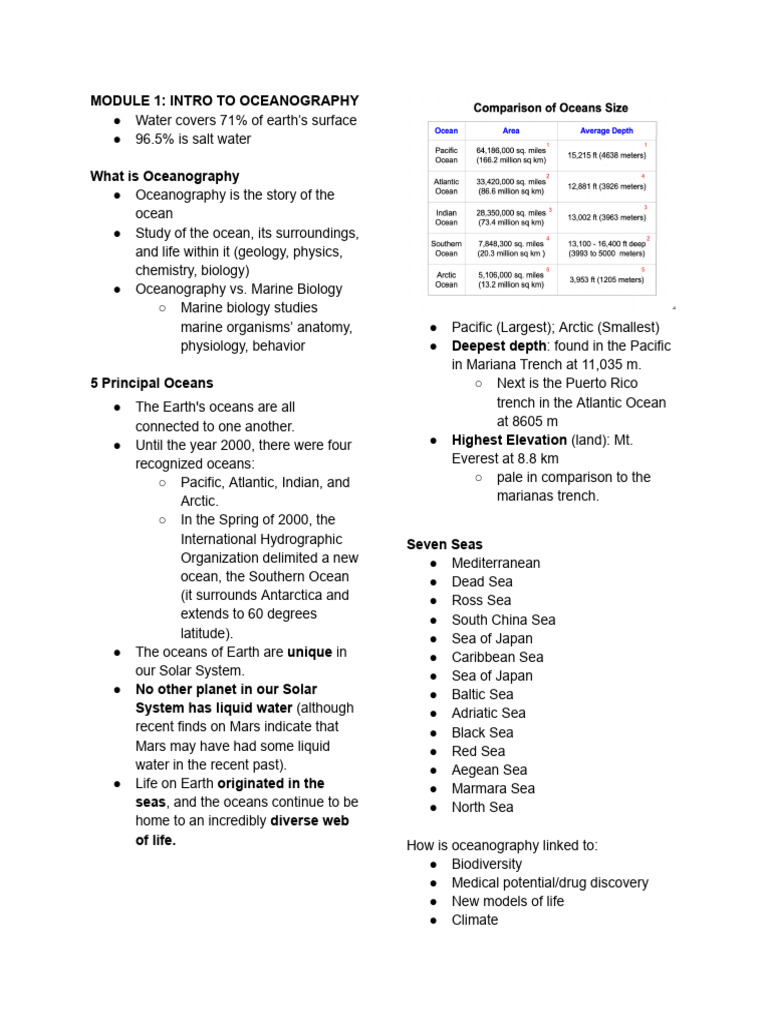 Introduction to Oceanography Basics | PDF | Oceanography | Oceans