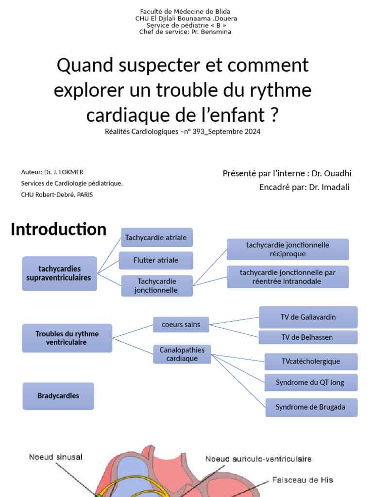 Troubles du rythme cardiaque pédiatrique | PDF | Électrocardiographie ...