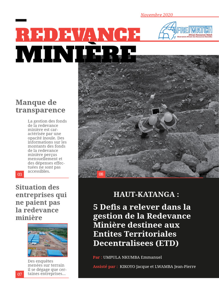Gestion opaque de la redevance minière | PDF