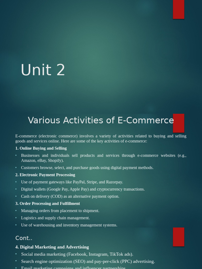 Key Activities in E-Commerce | PDF | E Commerce | Marketing