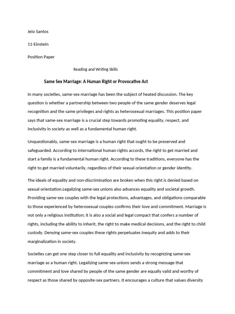 Same-Sex Marriage: A Human Right | PDF | Same Sex Marriage | Marriage