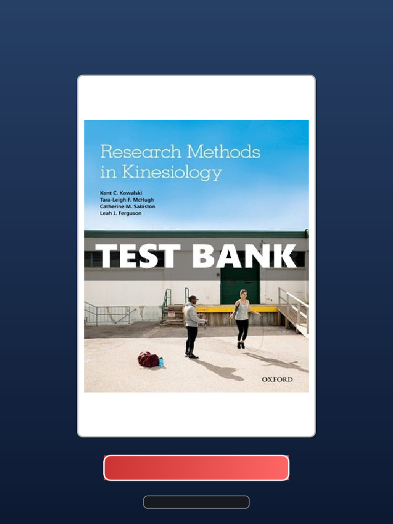 Complete Bundle Research Methods in Kinesiology 1 Ed Kowalski Ebook and ...