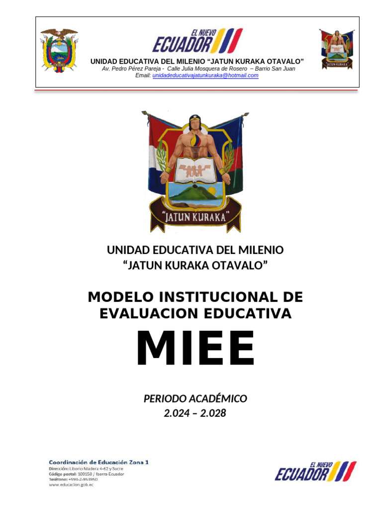 Modelo Institucional de Evaluacion Educativa Casifinal | PDF ...
