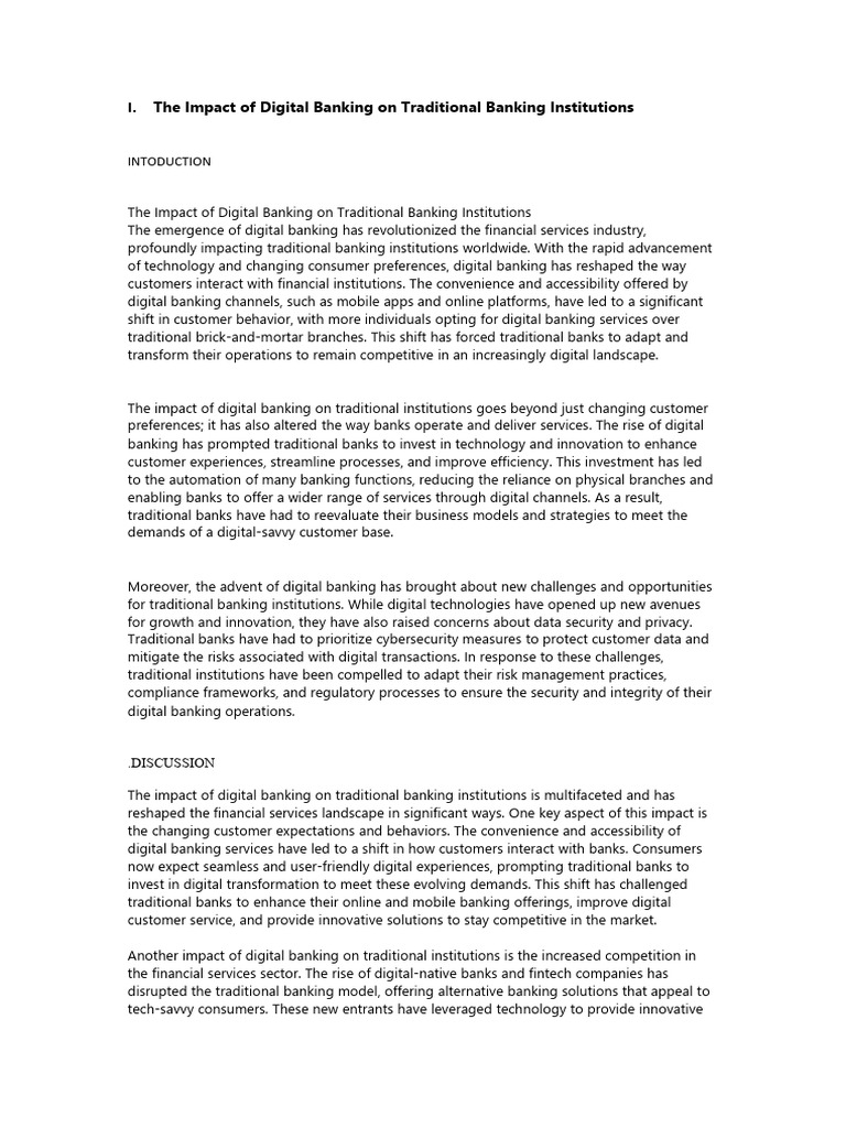 Digital Banking's Impact on Traditional Banks | PDF | Cryptocurrency ...