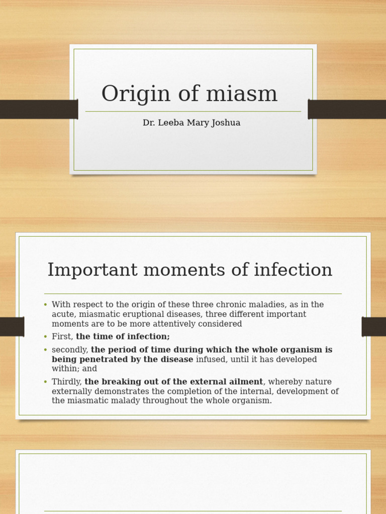 Origin of Miasm | PDF | Infection | Sexually Transmitted Infection