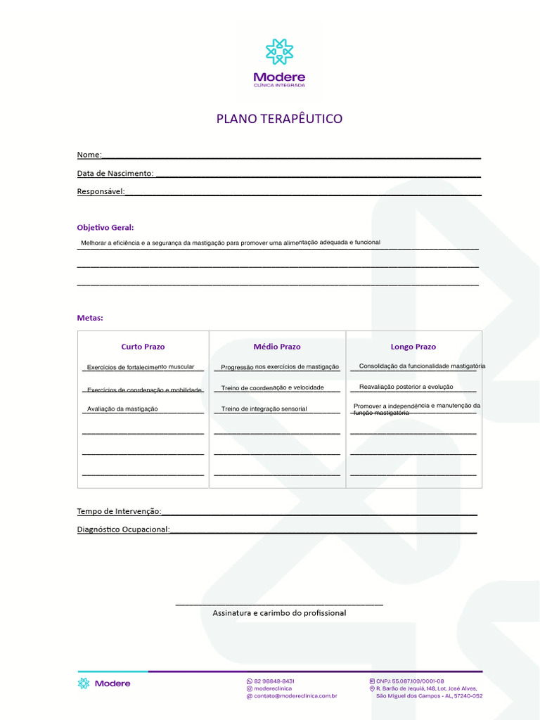 Plano Terapêutico Modere | PDF