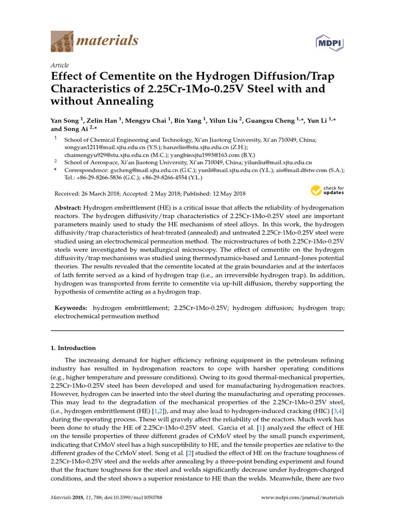 Cementite's Role in Hydrogen Diffusion | PDF | Welding | Construction