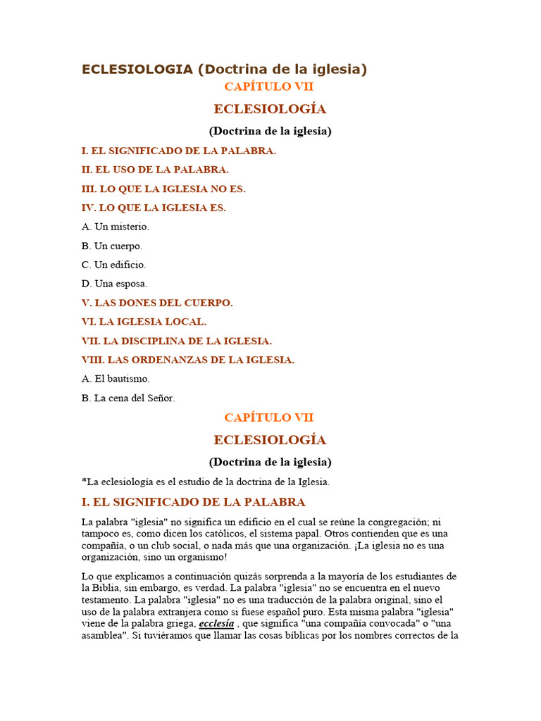 Doctrina de la Iglesia: Eclesiología | PDF | Cristo (título) | Iglesia ...