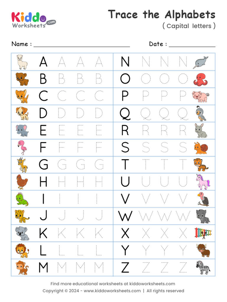 Capital Letter Tracing Worksheet | PDF