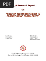 Download Project Report on TOOTH-PASTE by Ajeet Rajpoot SN88361107 doc pdf