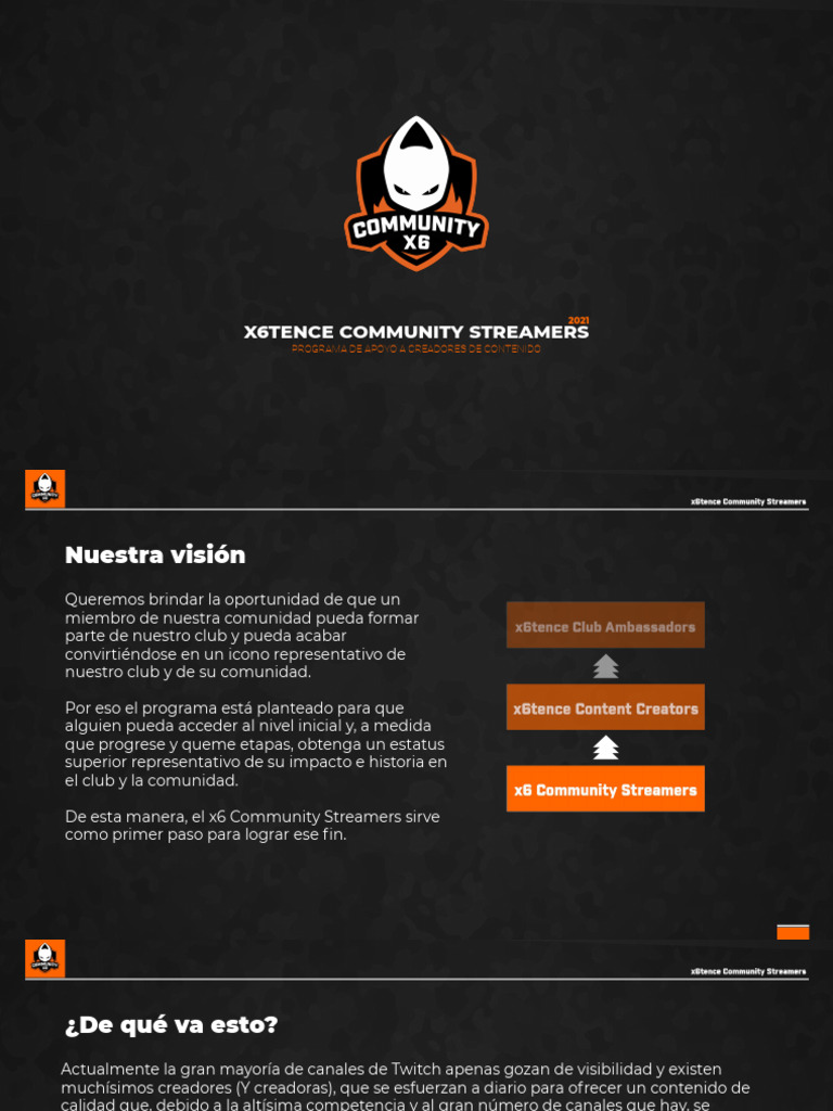 Programa x6tence para Streamers Comunitarios | PDF
