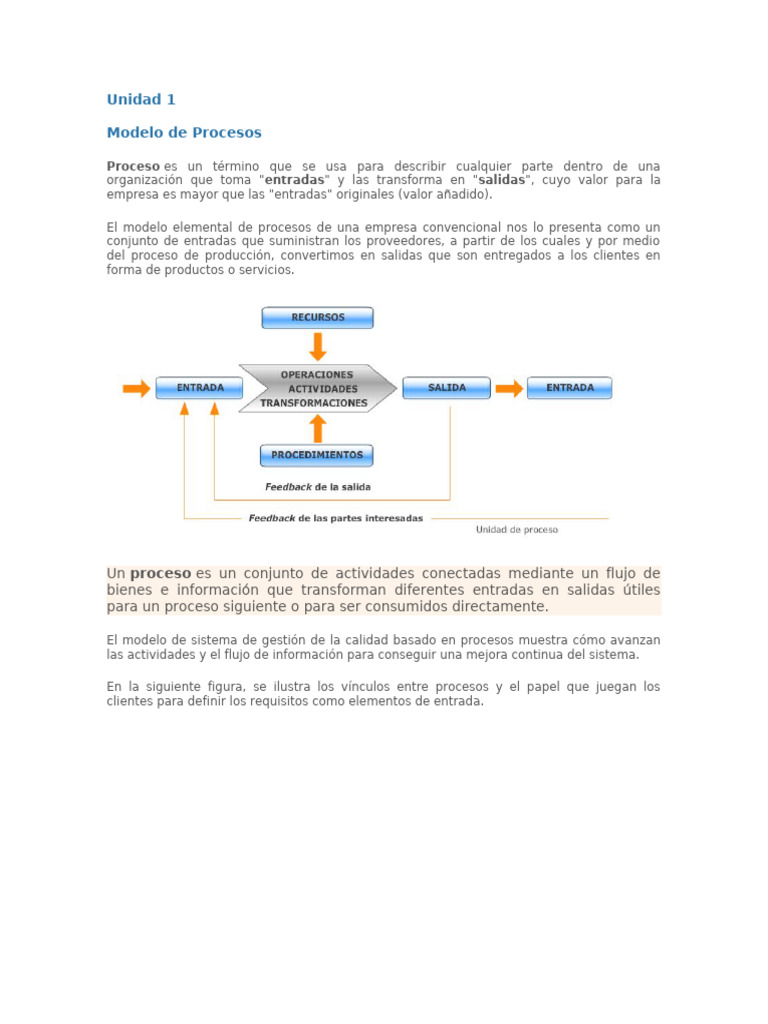 Modelo de Procesos en Gestión de Calidad | PDF | Gestión de la calidad ...