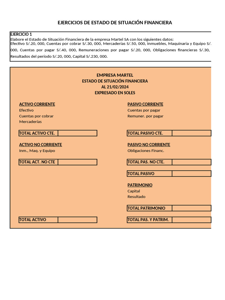 Estado Situación Financiera - 5447 | PDF | Estado de resultados | Dinero