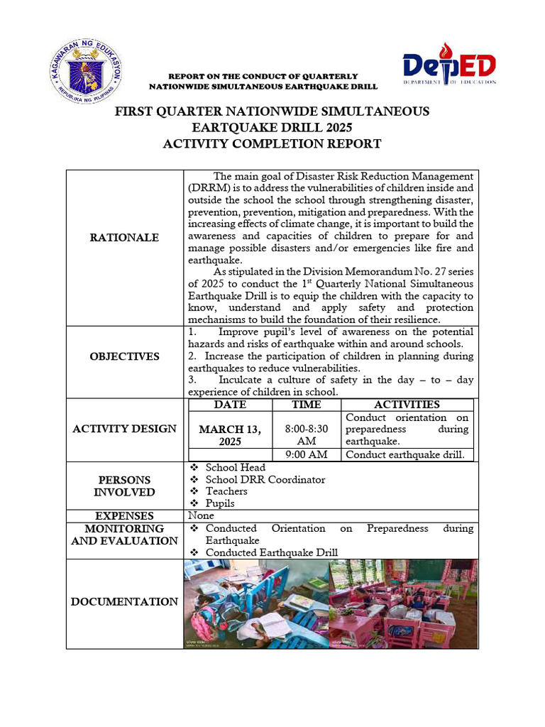 First Quarter March 13, 2025 | PDF | Emergency Management | Disaster ...