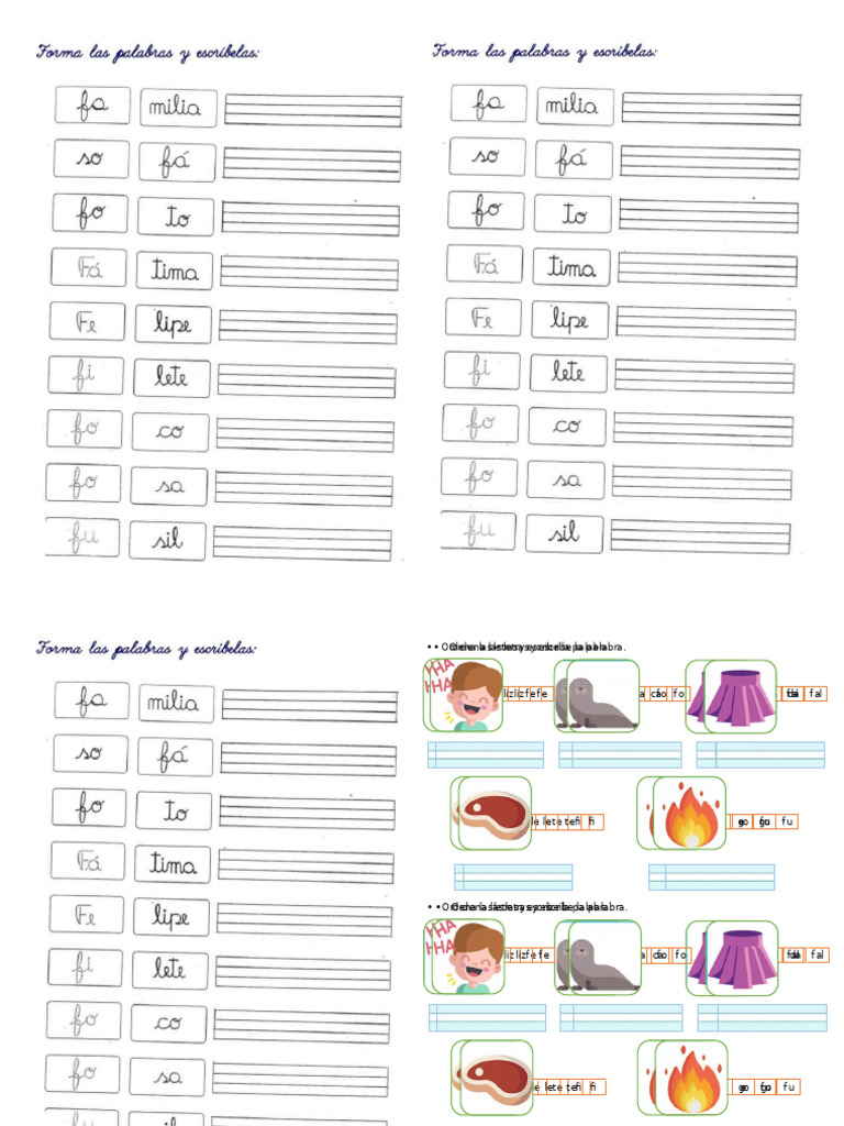Actividades para aprender la letra F | PDF