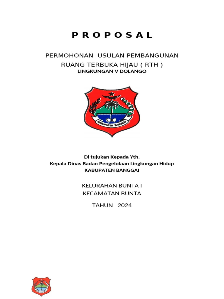 PROPOSAL Usulan Pembangunan RTH (Ruang Terbuka Hijau) | PDF