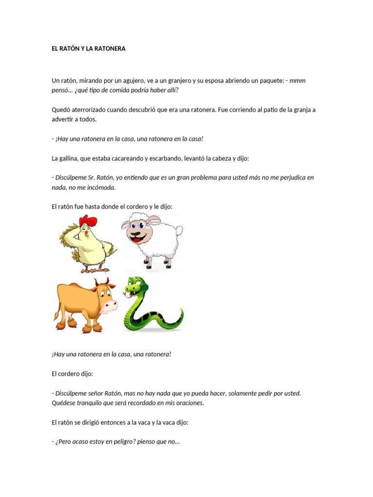 La fábula del ratón y la ratonera | PDF