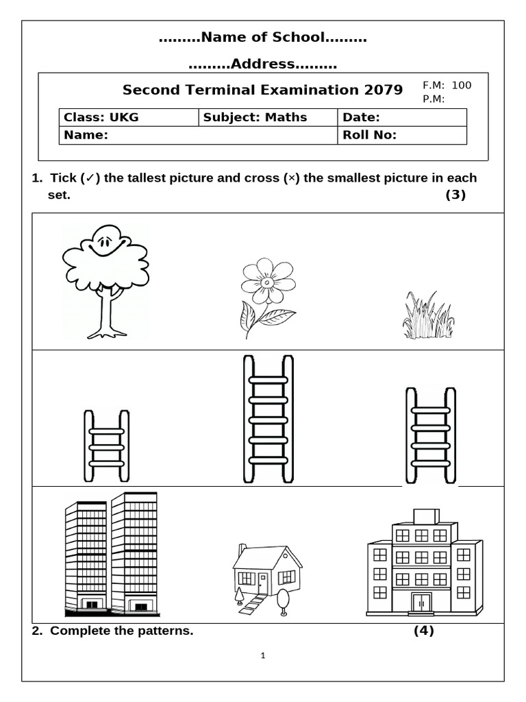 UKG Maths 2nd Term Exam Paper | PDF | Chess Theory | Chess