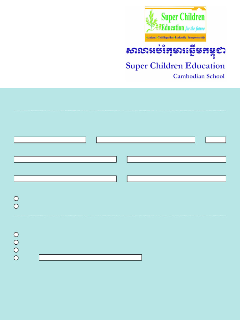 Child Care Registration Fill in Form English | PDF