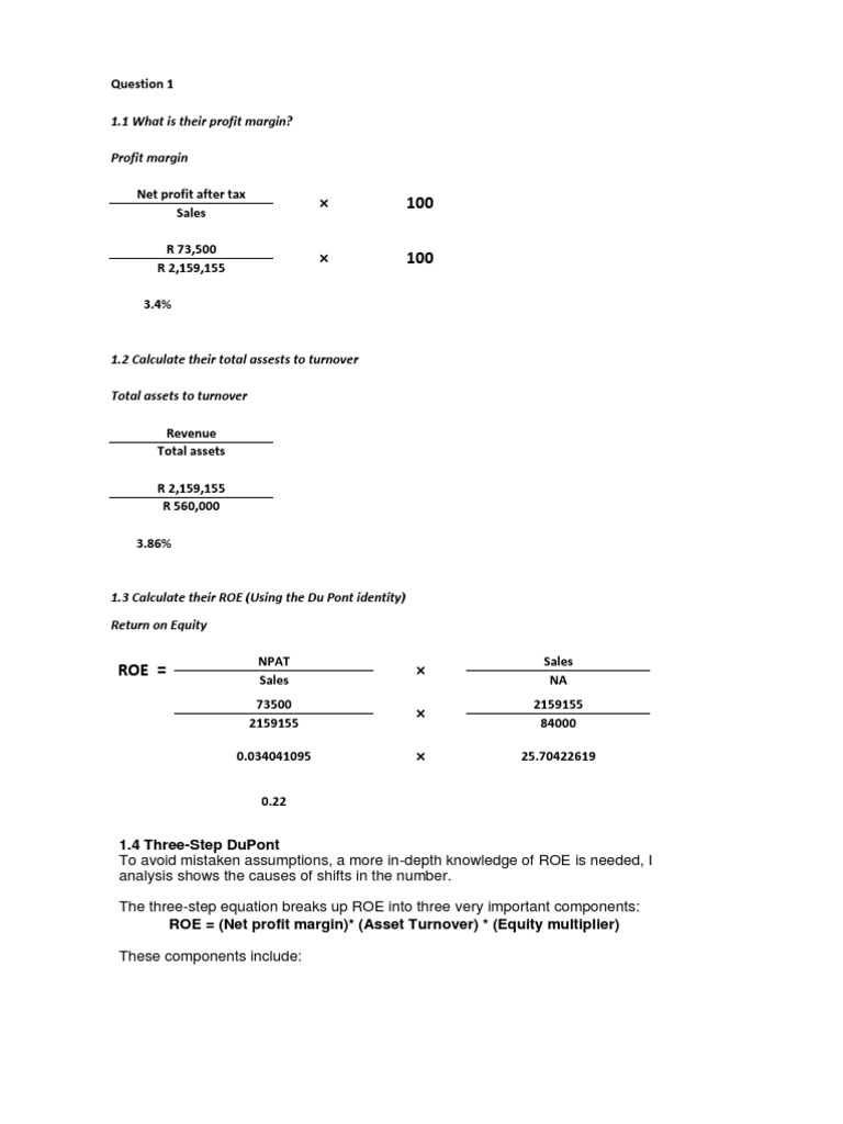 Financial Analysis: ROE and Dividend Yield | PDF | Revenue | Yield ...