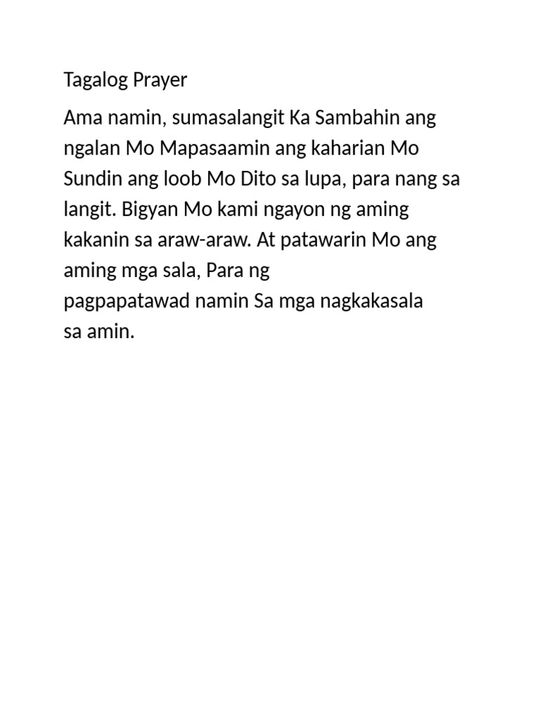 Ama Namin Prayer | PDF