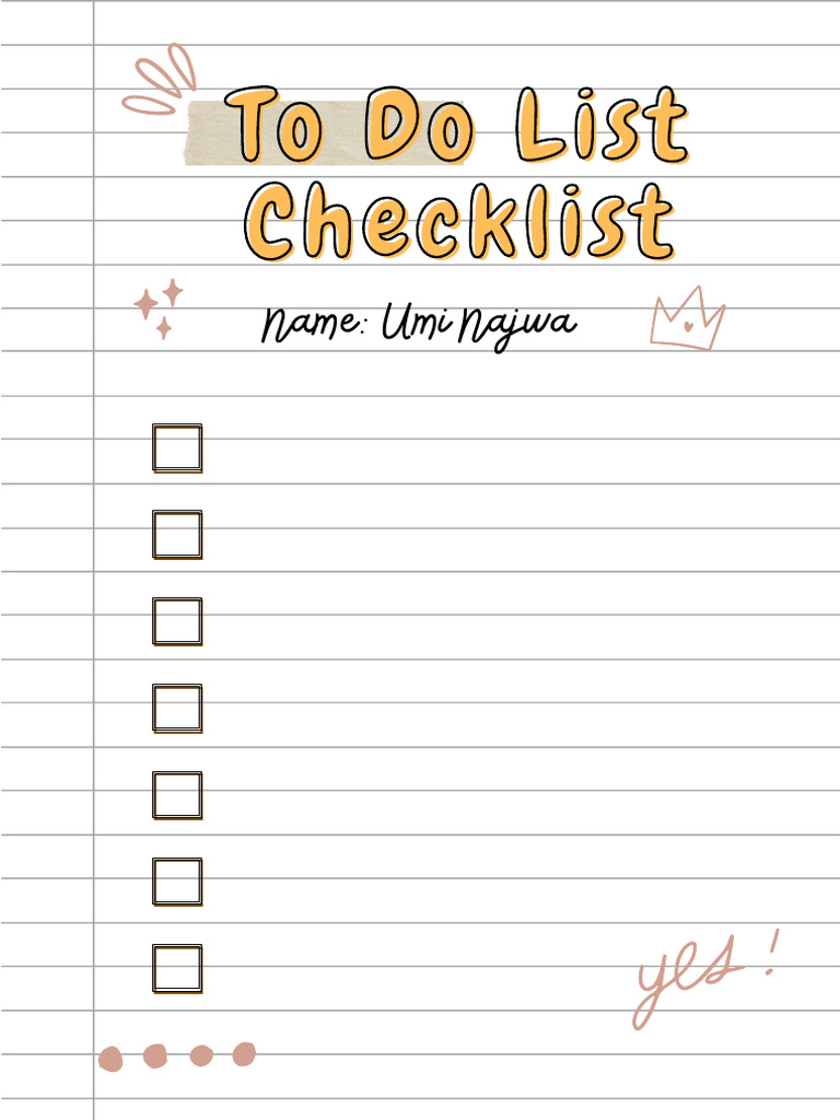 White Paper Creative Printable To Do List Checklist | PDF