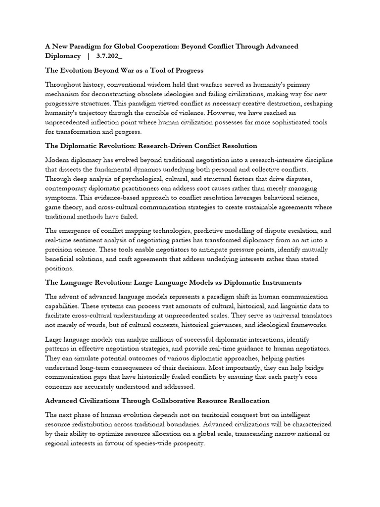 A New Paradigm For Global Cooperation by Sheik MELOW | PDF ...