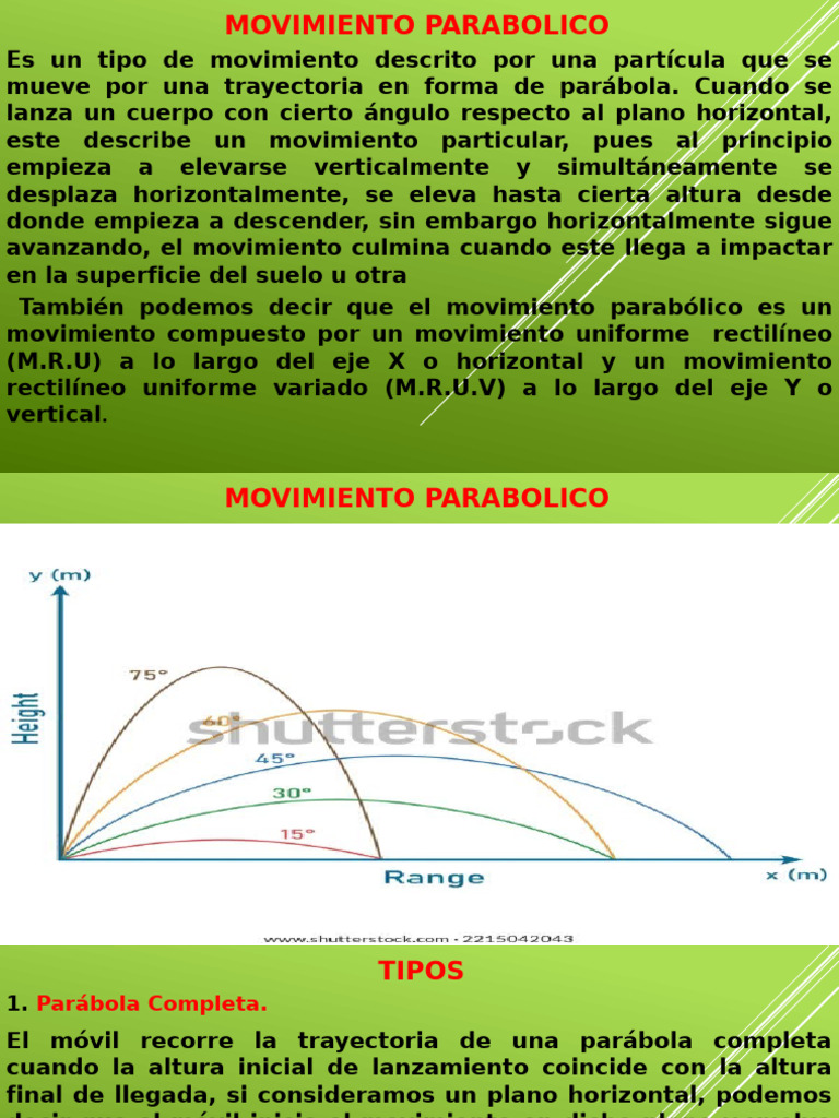 Movimiento Parabólico: Análisis y Tipos | PDF | Velocidad | Aceleración