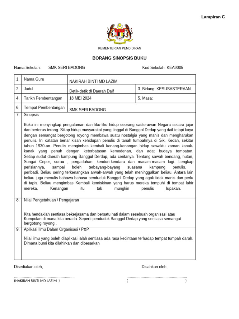 Detik-detik Kehidupan di Banggol Dedap | PDF
