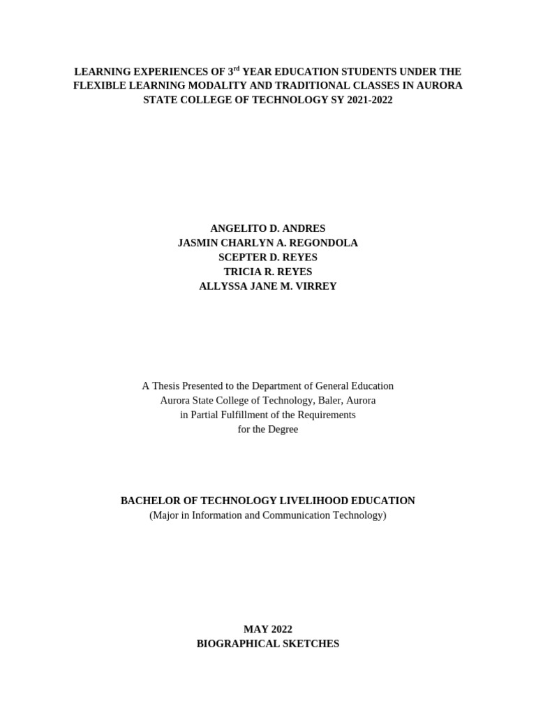 Chapter 1 5 Thesis Ict 3 | PDF | Educational Technology | Learning